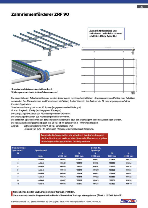 Zahnriemenförderer ZRF 90