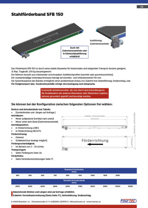 Stahlförderband SFB 150