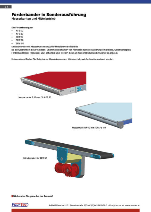 Förderbänder in Sonderausführung