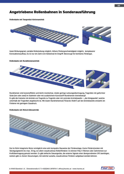 Angetriebene Rollenbahnen in Sonderausführung