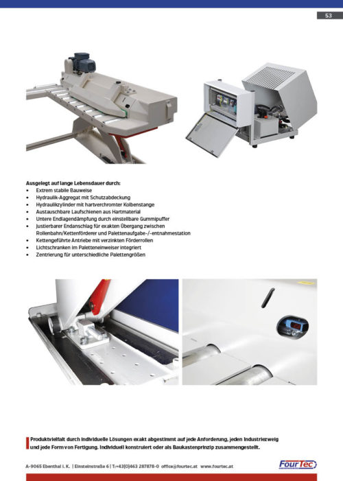 Palettenaufgabe-/-entnahmestation