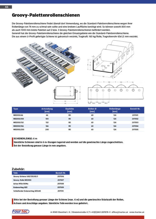Groovy-Palettenrollenschienen