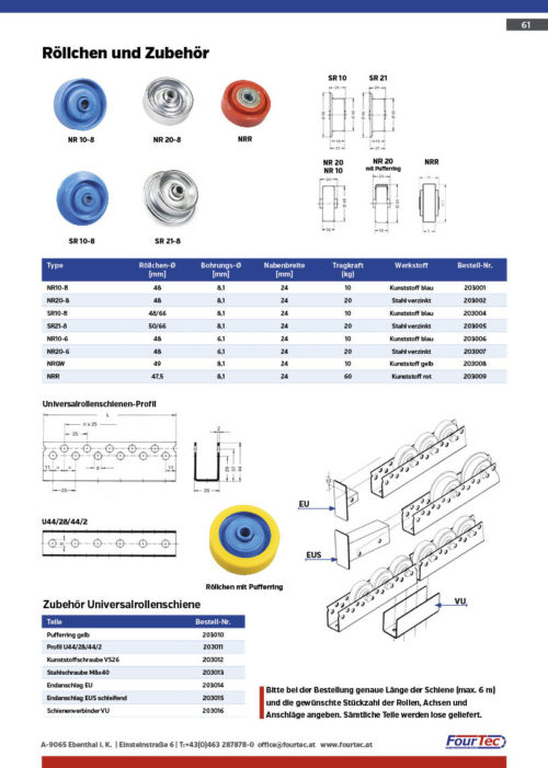 Röllchen und Zubehör