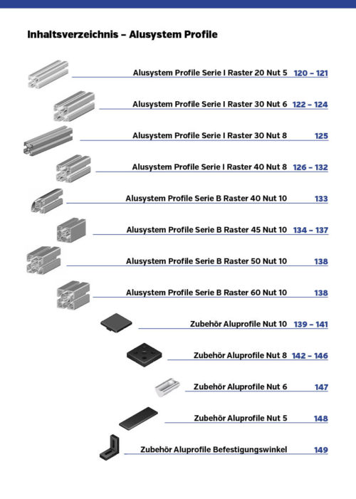 Inhaltsverzeichnis – Alusystem Profile