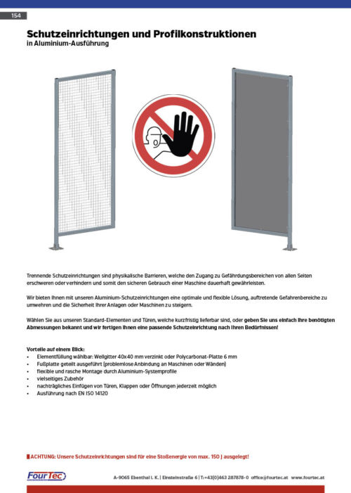 Schutzeinrichtungen und Profilkonstruktionen