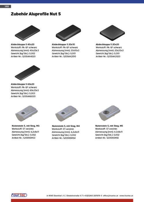 Zubehör Aluprofile Nut 5