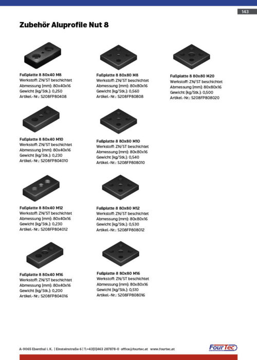 Zubehör Aluprofile Nut 8